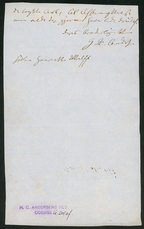 Brev fra H.C. Andersen til Henriette Wulff (16/03-1857)